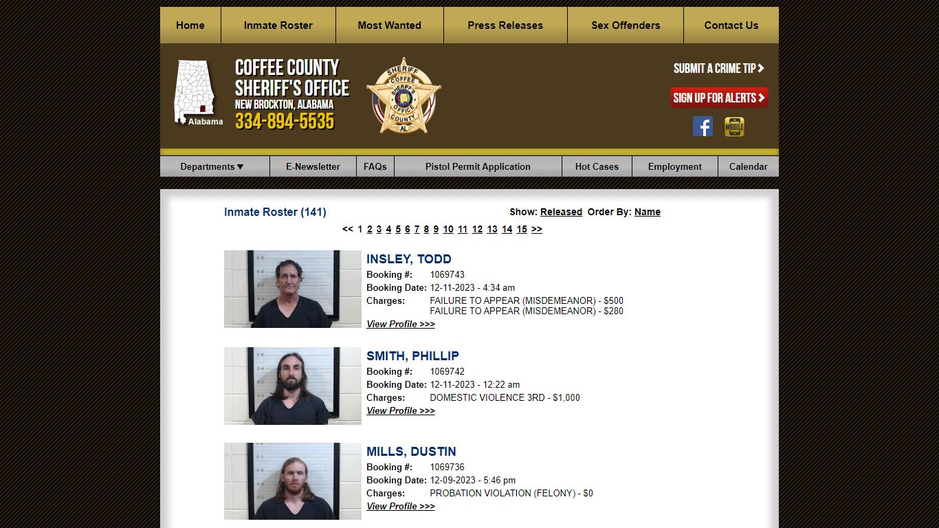 Inmate Roster - Current Inmates Booking Date Descending - Coffee County ...